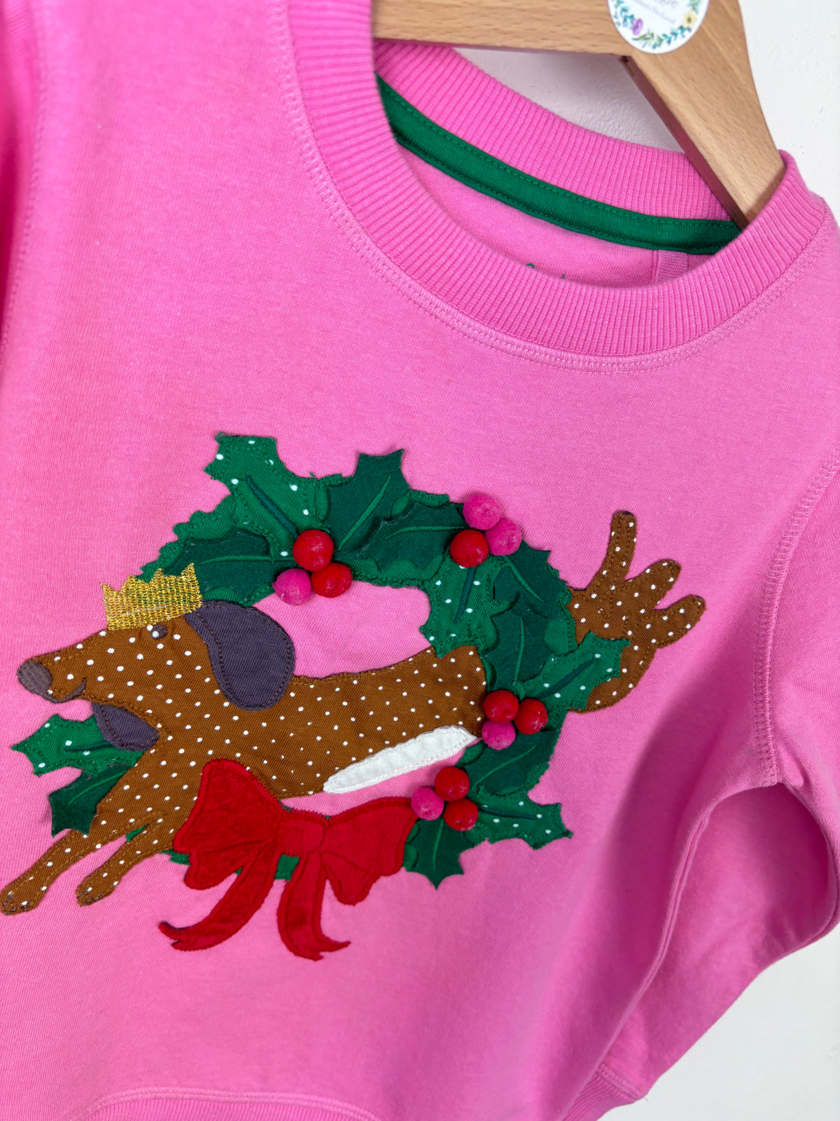 Mini Boden Christmas Wreath Jumper 2-3 Years-Jumpers-Second Snuggle Preloved