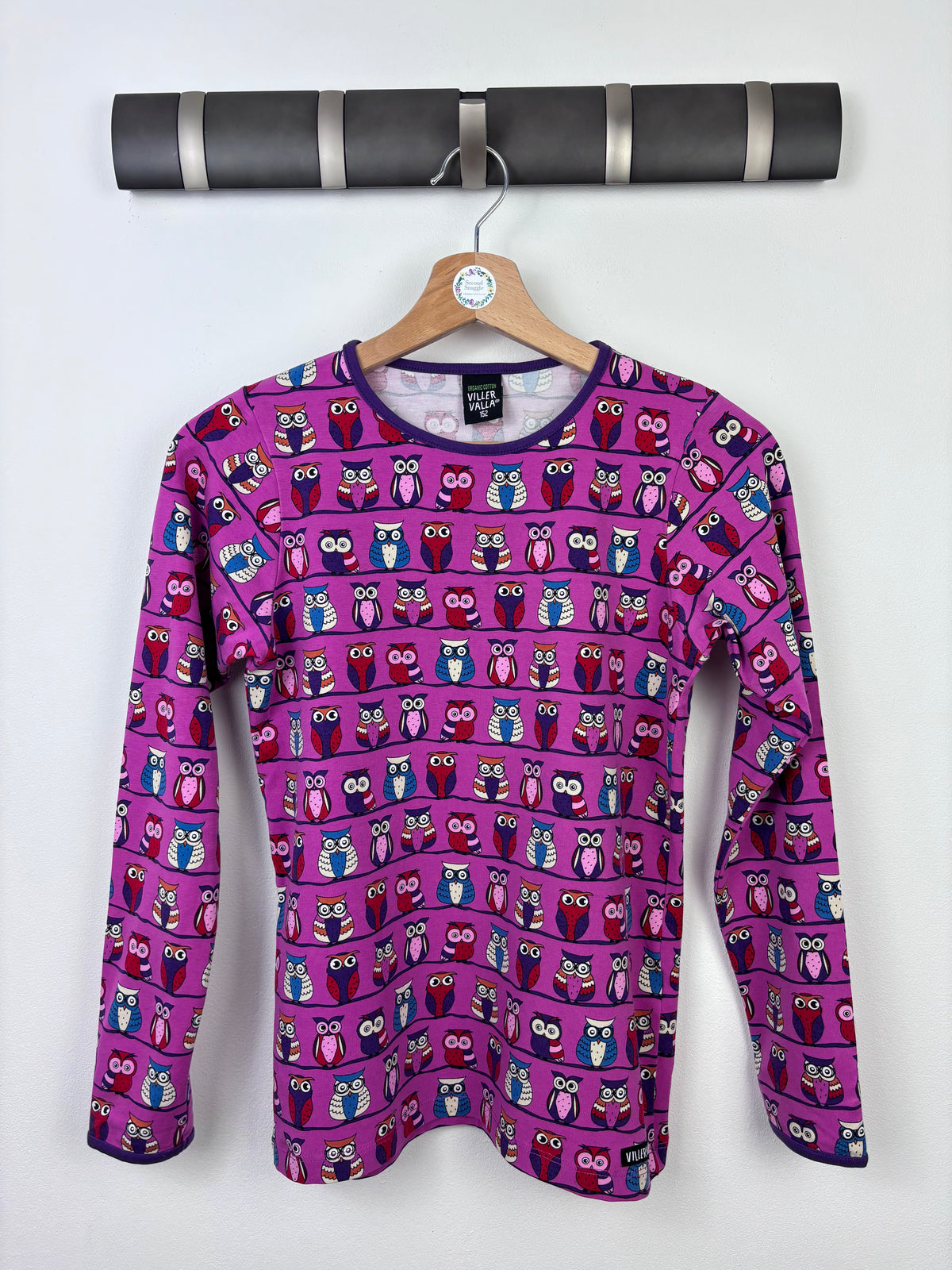 Villervalla Owl Long Sleeve Top 152 (11-12 Years)-Tops-Second Snuggle Preloved