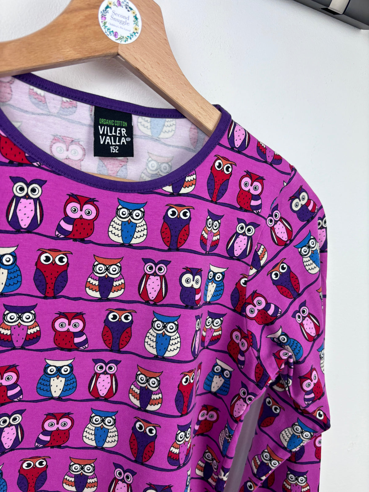 Villervalla Owl Long Sleeve Top 152 (11-12 Years)-Tops-Second Snuggle Preloved