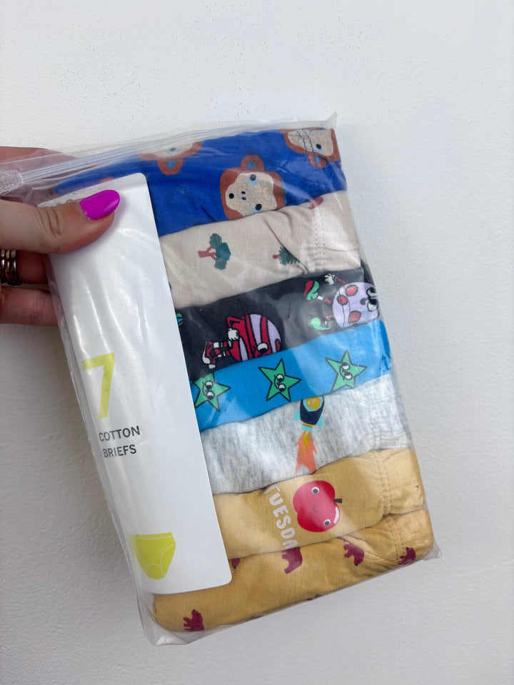 Mixed Pack Of Boys Cotton Briefs-Underwear-Second Snuggle Preloved