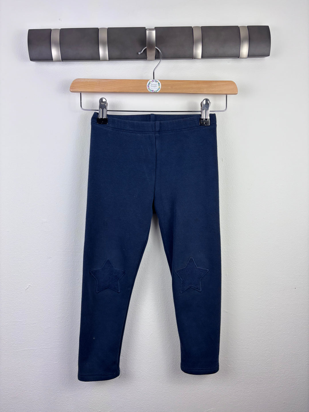 Next Navy Leggings with Star Knees 4-5 Years-Leggings-Second Snuggle Preloved