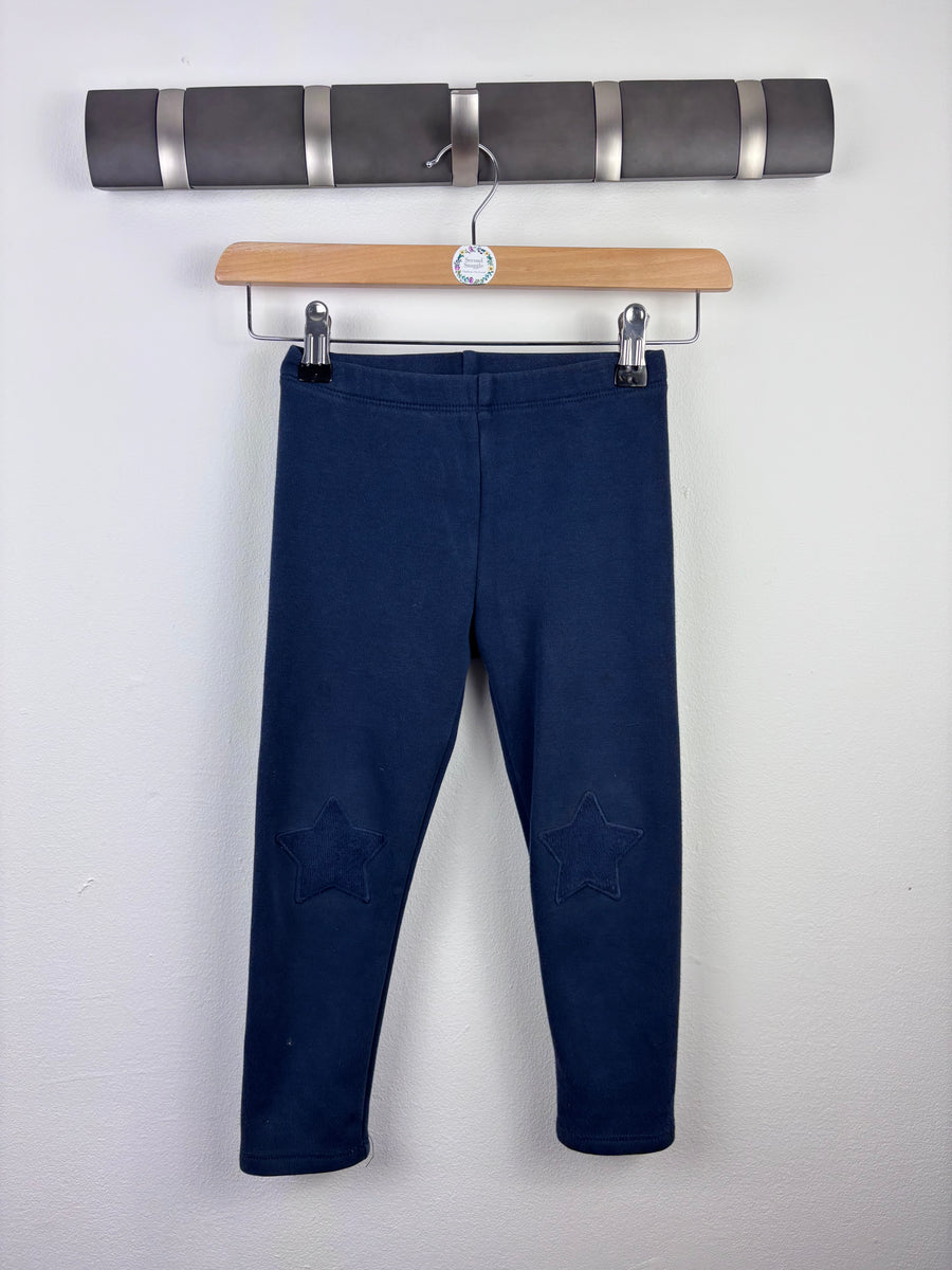 Next Navy Leggings with Star Knees 4-5 Years-Leggings-Second Snuggle Preloved