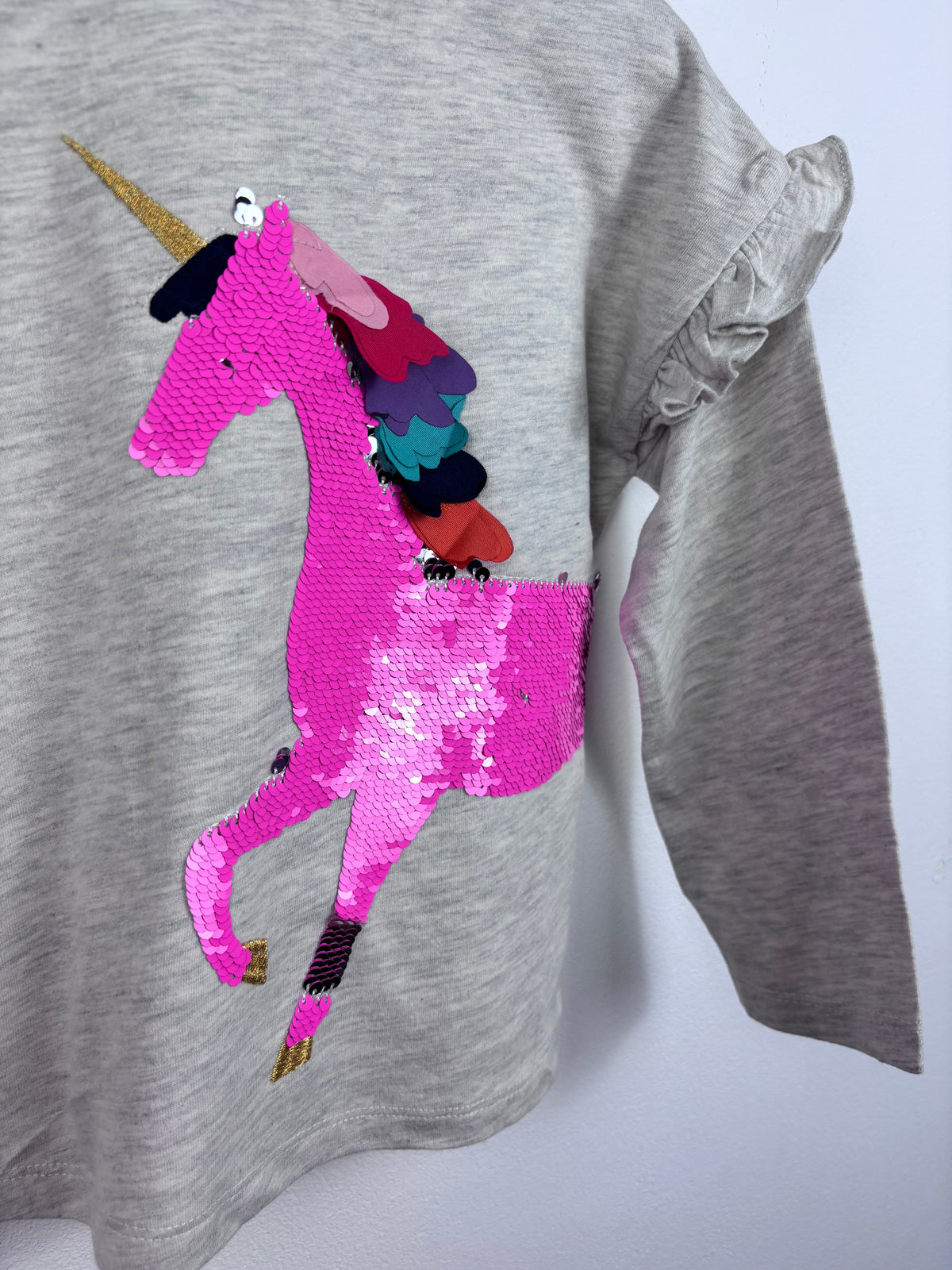 Mini Boden Pink Unicorn Sequin Top 9-10 Years-Tops-Second Snuggle Preloved