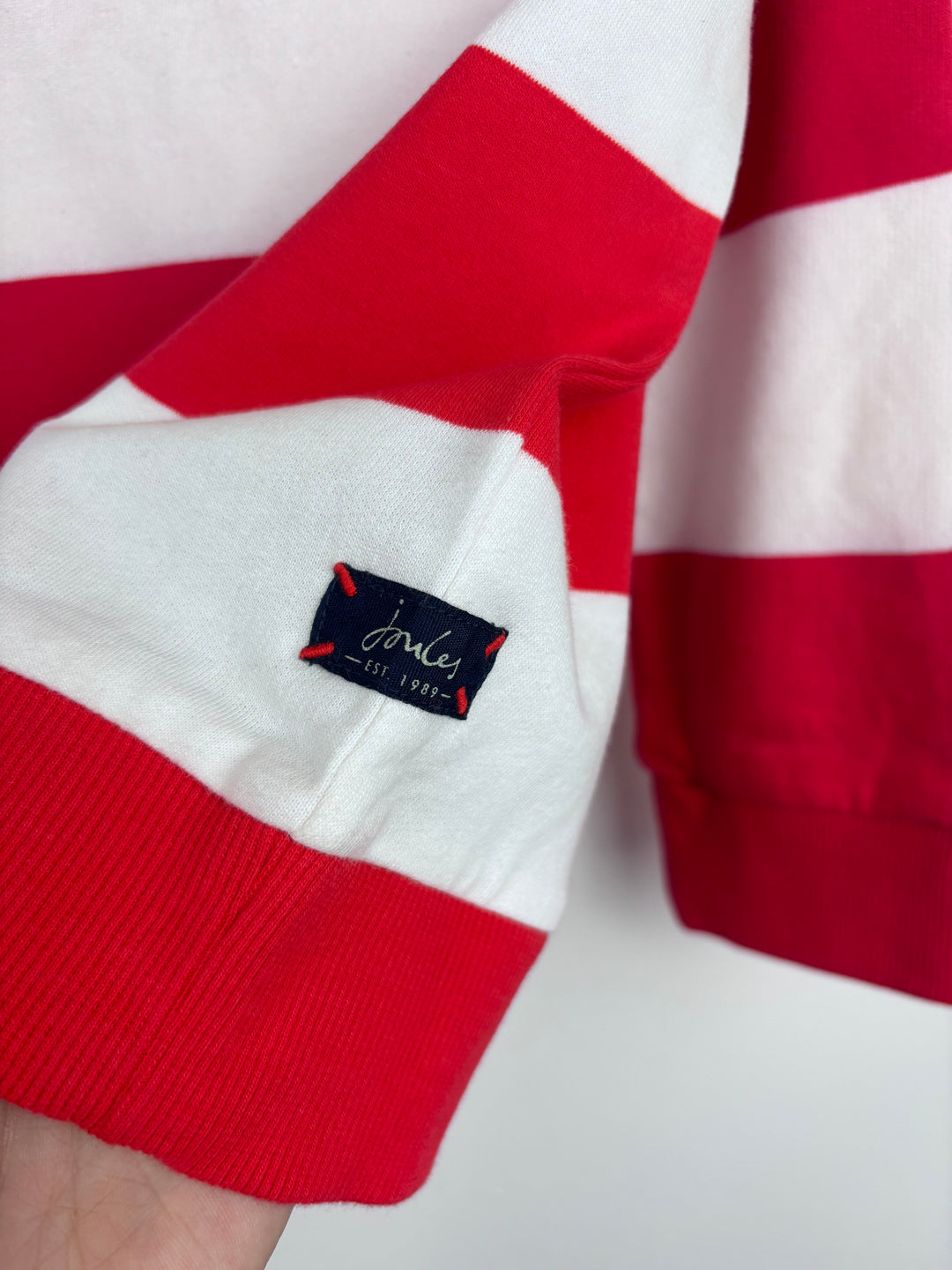 Joules Red Stripe Sweatshirt Various Sizes-Jumpers-Second Snuggle Preloved