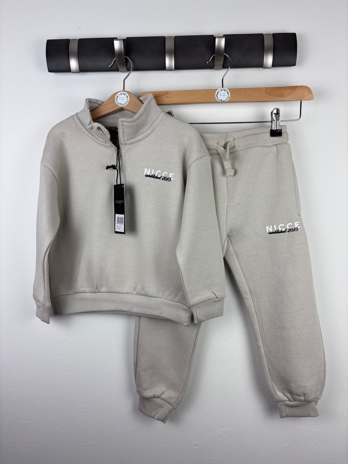 Nicce Sweatshirt And Jogger Set Stone Quarter Zip 5-6 Years-Sets-Second Snuggle Preloved