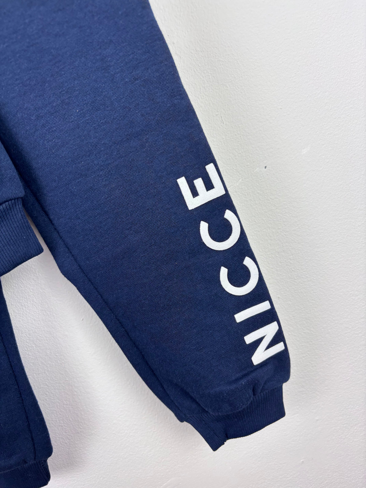 Nicce Hoodie And Jogger Set Navy Logo Sleeve-Sets-Second Snuggle Preloved