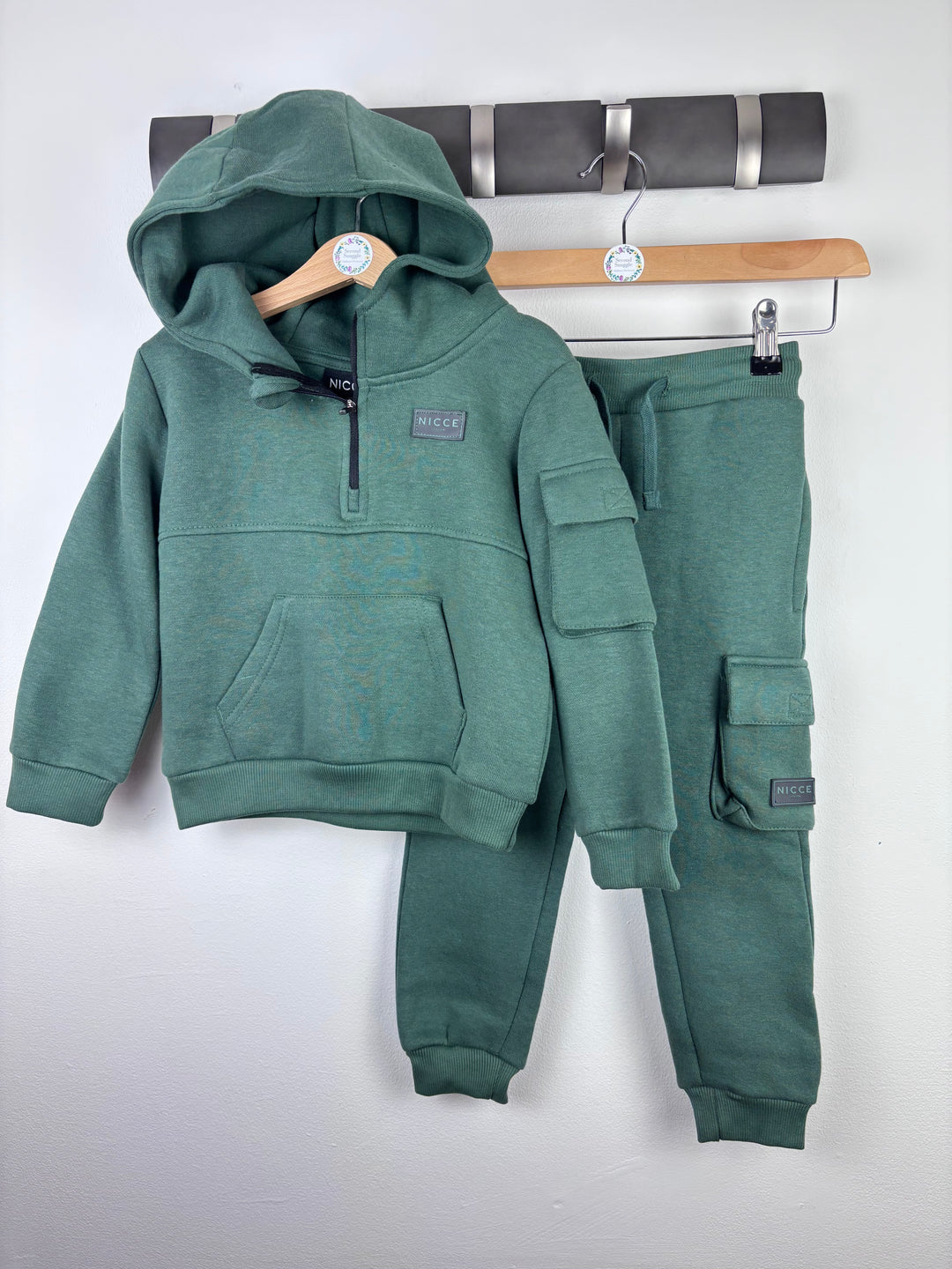 Nicce Hoodie And Jogger Set Green Quarter Zip Multiple Sizes-Sets-Second Snuggle Preloved