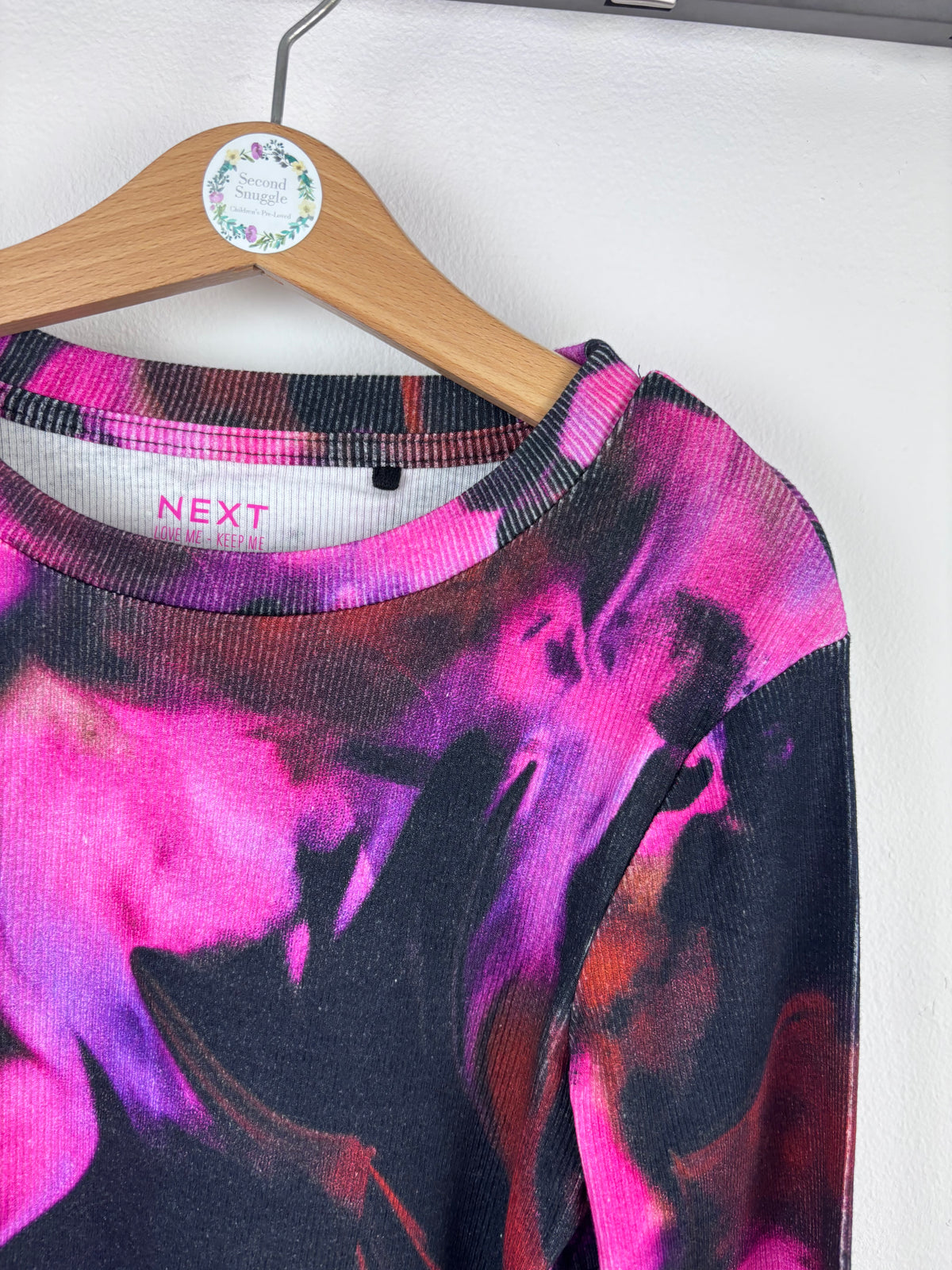 Next Long Sleeve Top Pink Black Print-Tops-Second Snuggle Preloved