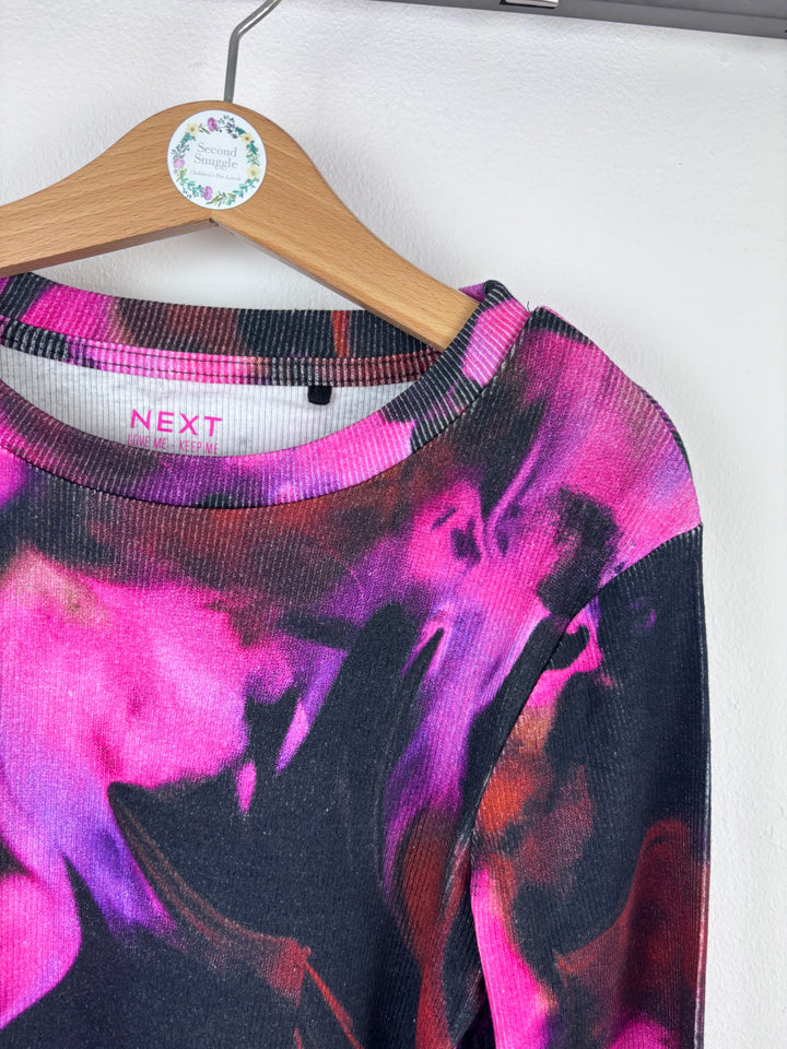 Next Long Sleeve Top Pink Black Print Multiple Sizes-Tops-Second Snuggle Preloved