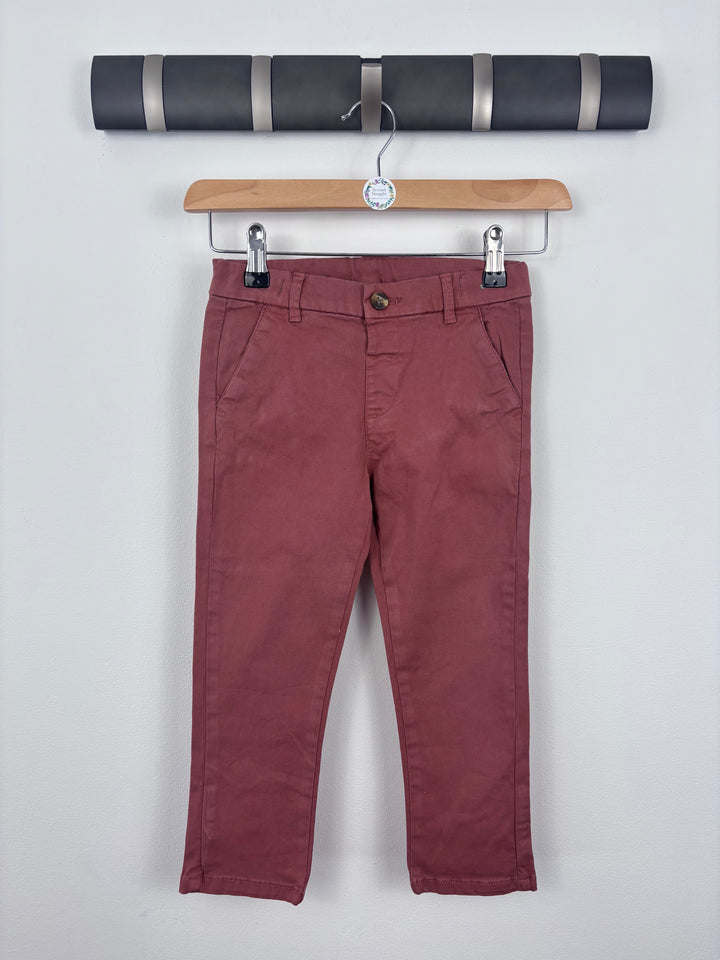 Next Brown Chino Trousers 2-3 Years-Trousers-Second Snuggle Preloved