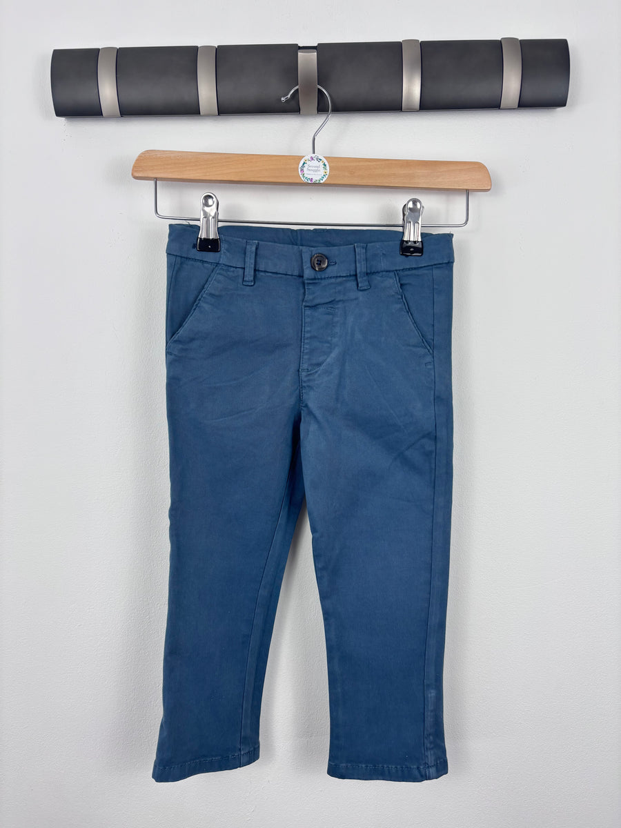 Next Blue Chino Trousers 2-3 Years-Trousers-Second Snuggle Preloved