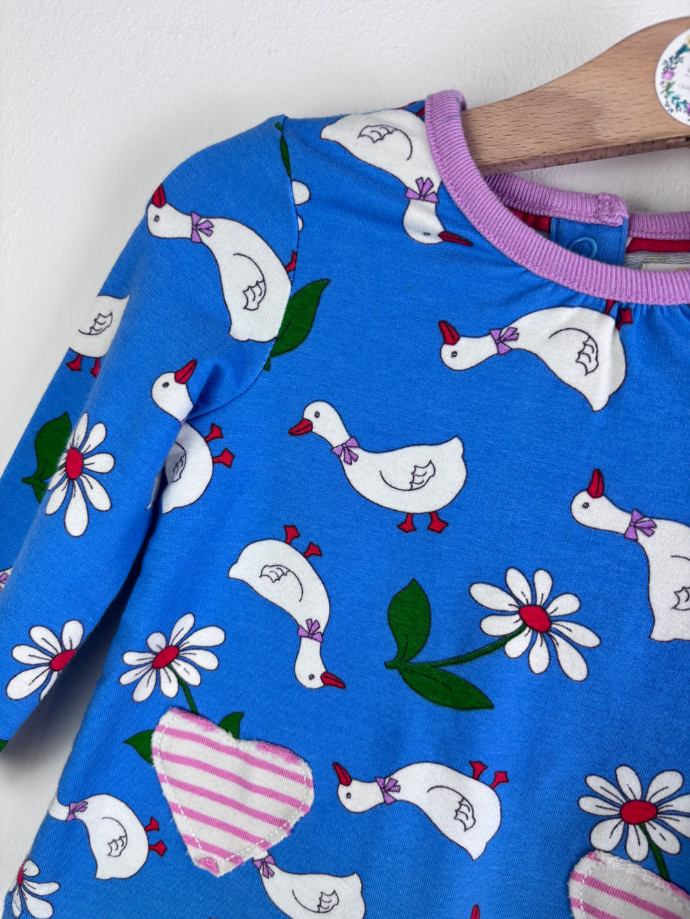 Baby Boden Goose and Daisy Top with Stripe Leggings 3–6 Months-Tops-Second Snuggle Preloved