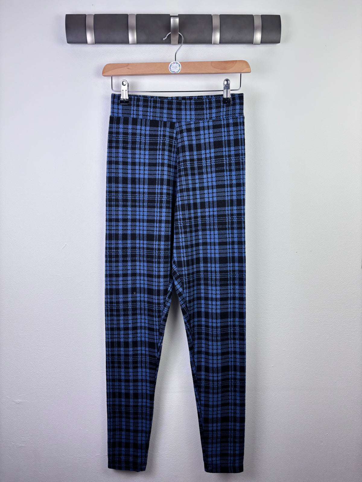 New Look Blue Check Leggings 12–13 Years-Trousers-Second Snuggle Preloved