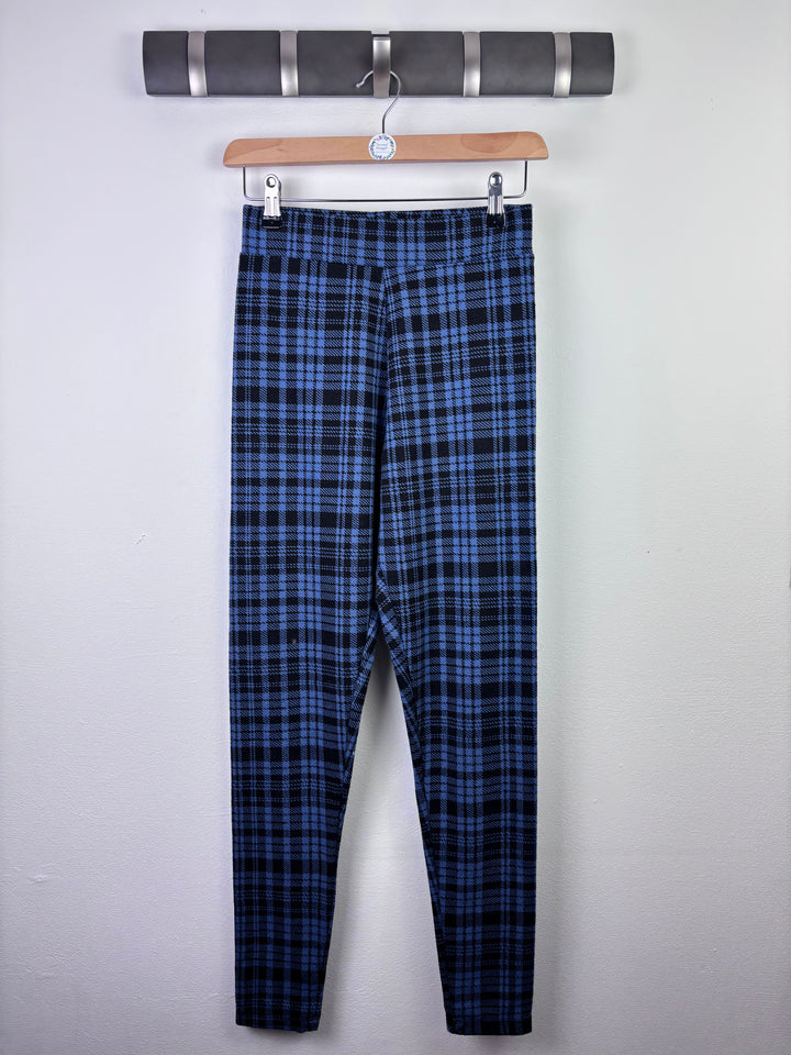 New Look Blue Check Leggings 12–13 Years-Trousers-Second Snuggle Preloved