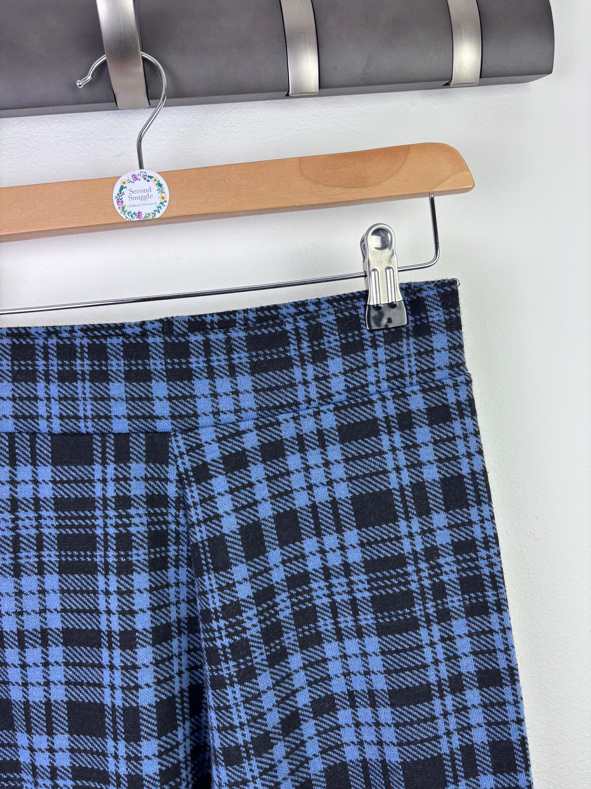 New Look Blue Check Leggings 12–13 Years-Trousers-Second Snuggle Preloved