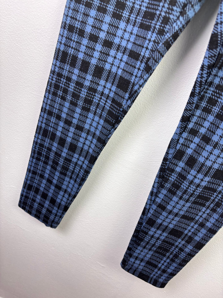 New Look Blue Check Leggings 12–13 Years-Trousers-Second Snuggle Preloved