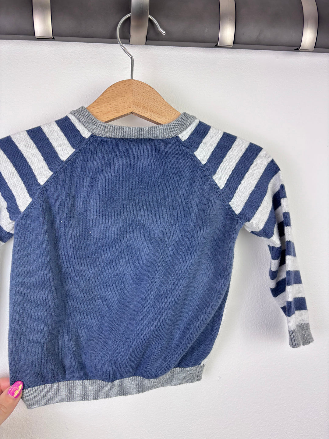 The Little White Company London Bus Knit Jumper 6-9 Months-Jumpers-Second Snuggle Preloved