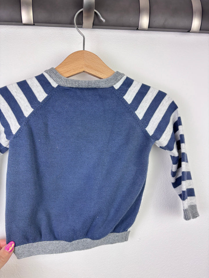 The Little White Company London Bus Knit Jumper 6-9 Months-Jumpers-Second Snuggle Preloved