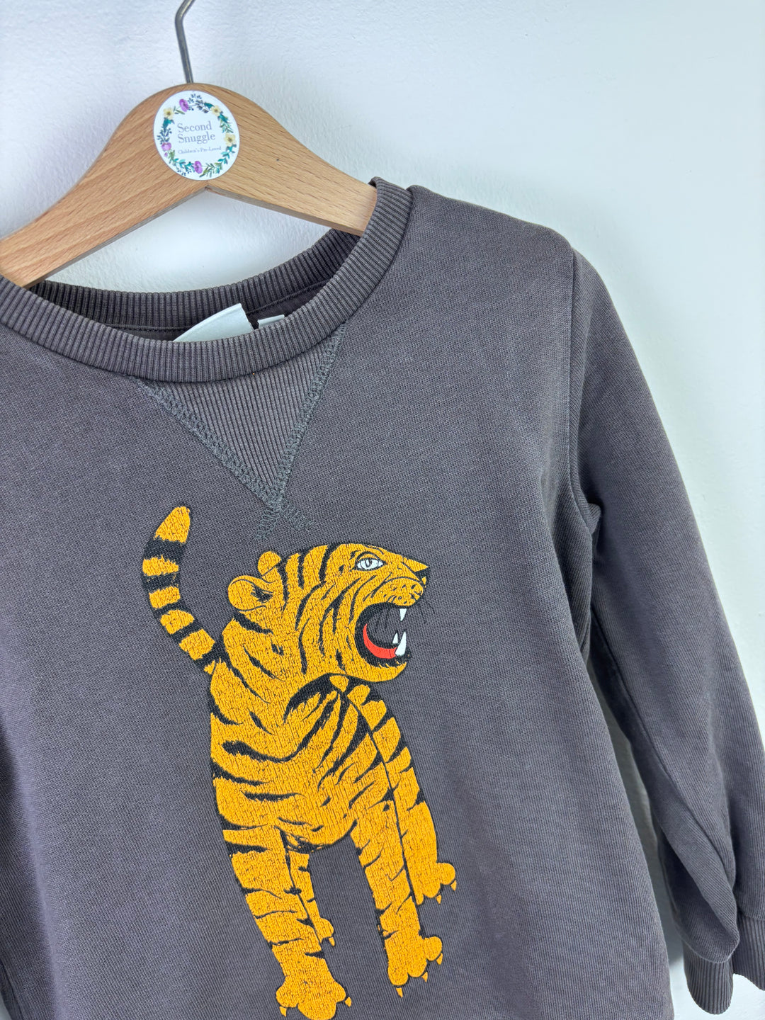 Mini Rodini Long Sleeve Tiger Top 104/110-Jumpers-Second Snuggle Preloved