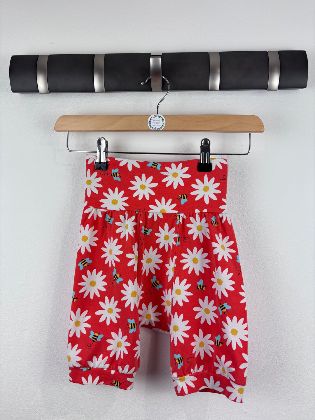 Frugi Red Daisy Shorts 4-5 Years-Shorts-Second Snuggle Preloved