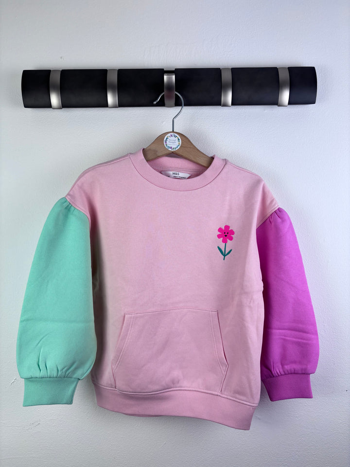 Ex M&S Be Curious Colour Block Sweatshirt Various Sizes-Jumpers-Second Snuggle Preloved