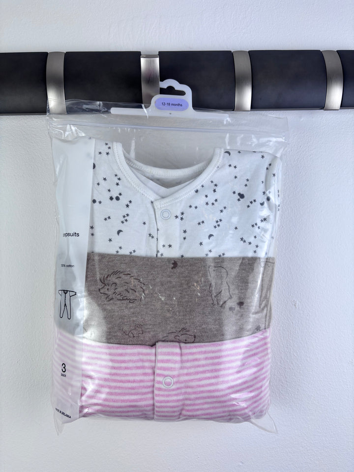 Ex High Street Mixed Brand Sleepsuit Bundle 3 Pack 12–18 Months-Sleepsuits-Second Snuggle Preloved
