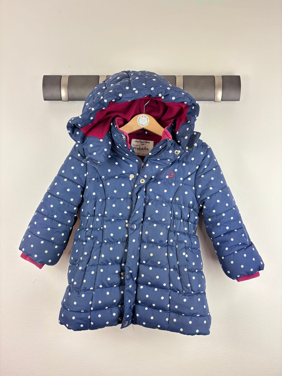JoJo Maman Bebe Spot Coat 2-3 Years-Coats-Second Snuggle Preloved
