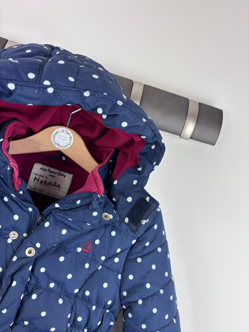 JoJo Maman Bebe Spot Coat 2-3 Years-Coats-Second Snuggle Preloved