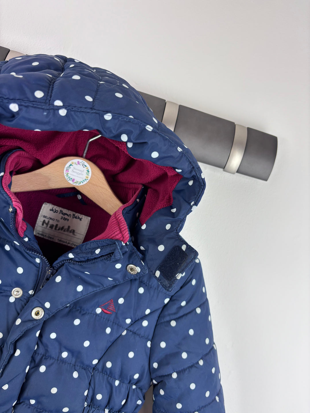 JoJo Maman Bebe Spot Coat 2-3 Years-Coats-Second Snuggle Preloved