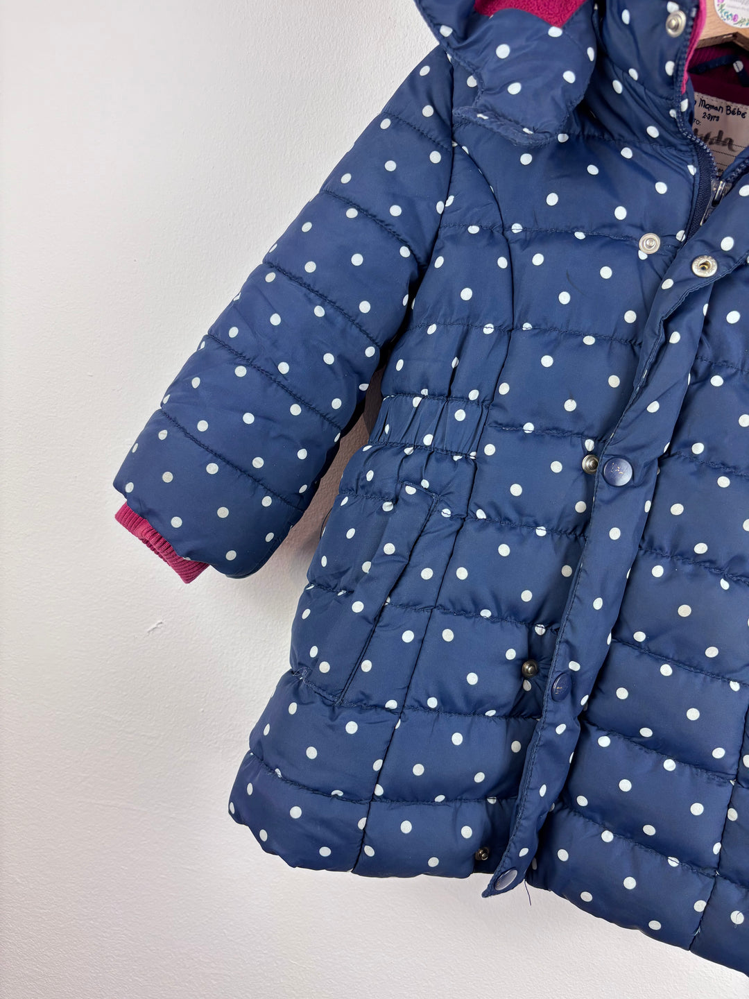 JoJo Maman Bebe Spot Coat 2-3 Years-Coats-Second Snuggle Preloved