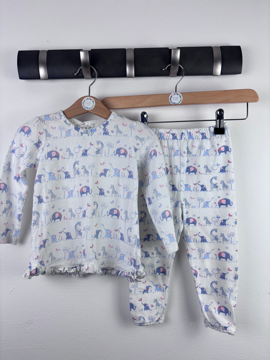 George Safari Animal Pyjamas Cotton Long Sleeve Baby Set 12–18 Months-Night Wear-Second Snuggle Preloved