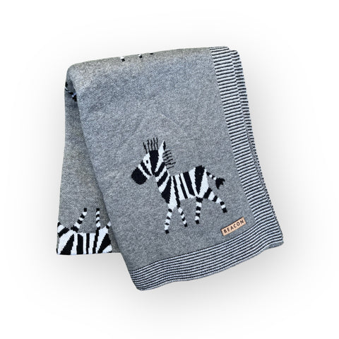 Zebra 100% Cotton Blanket-Blankets-Second Snuggle Preloved