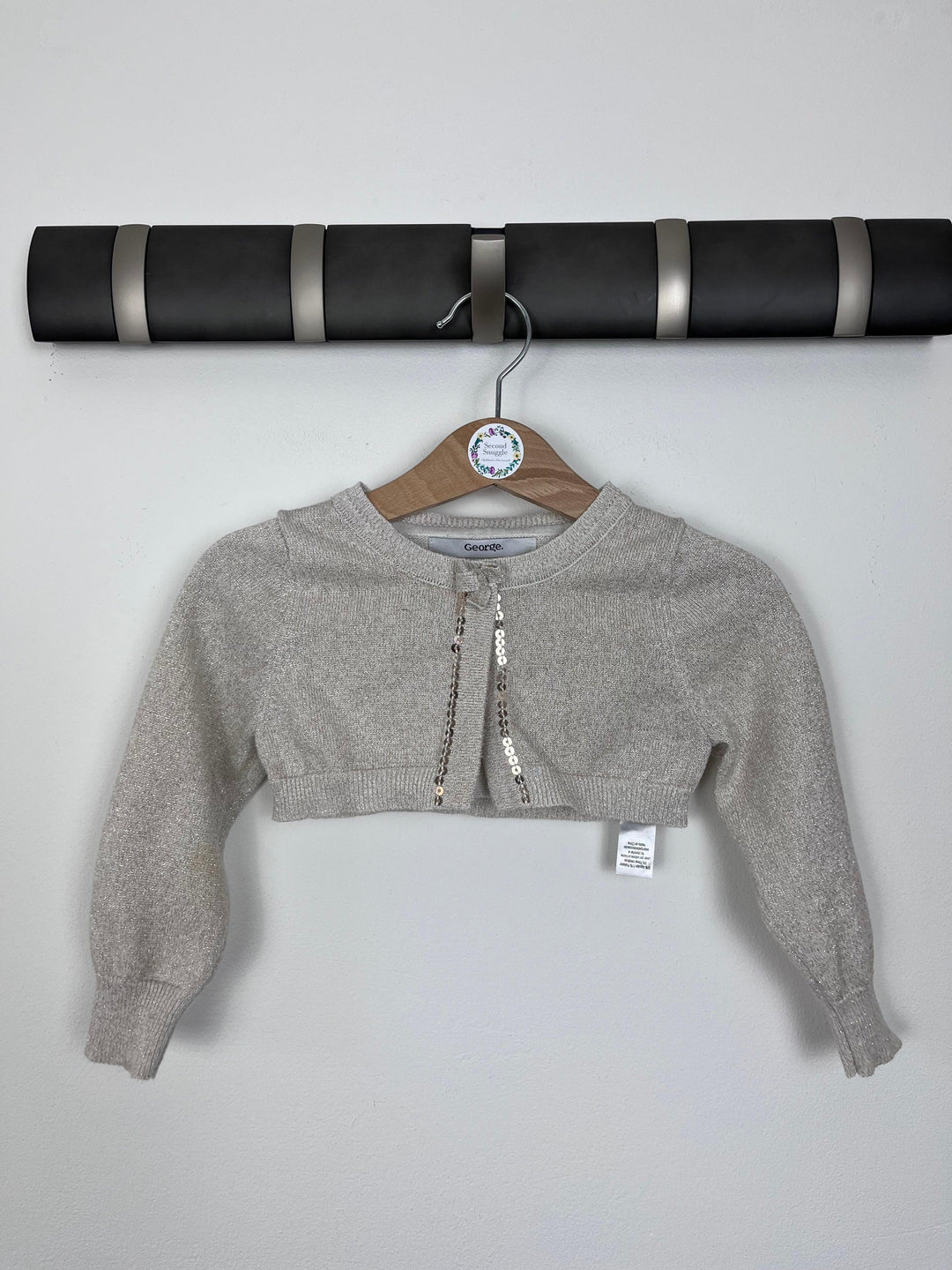 George Silver Sequin Cardigan 12-18 Months-Cardigans-Second Snuggle Preloved