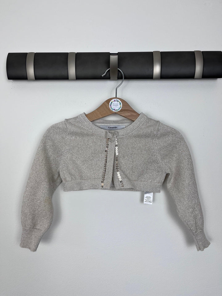 George Silver Sequin Cardigan 12-18 Months-Cardigans-Second Snuggle Preloved
