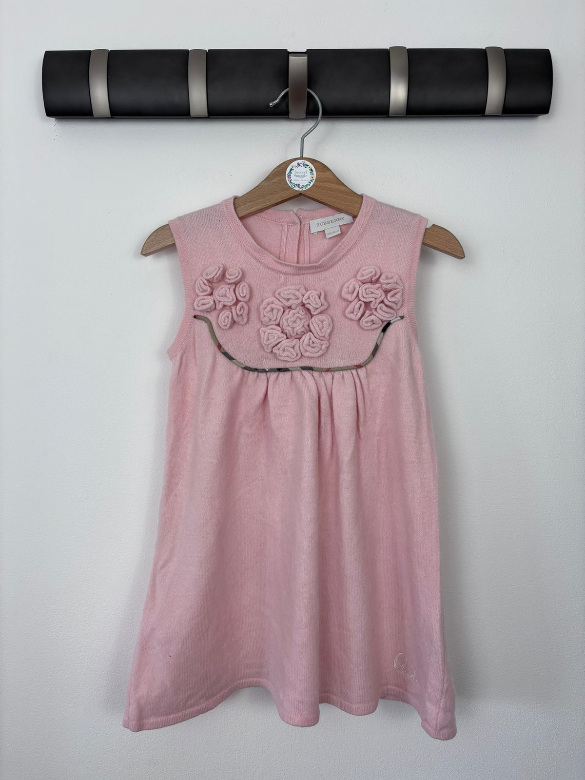 Burberry Pink Cashmere Floral Detail Dress 18 Months-Dresses-Second Snuggle Preloved
