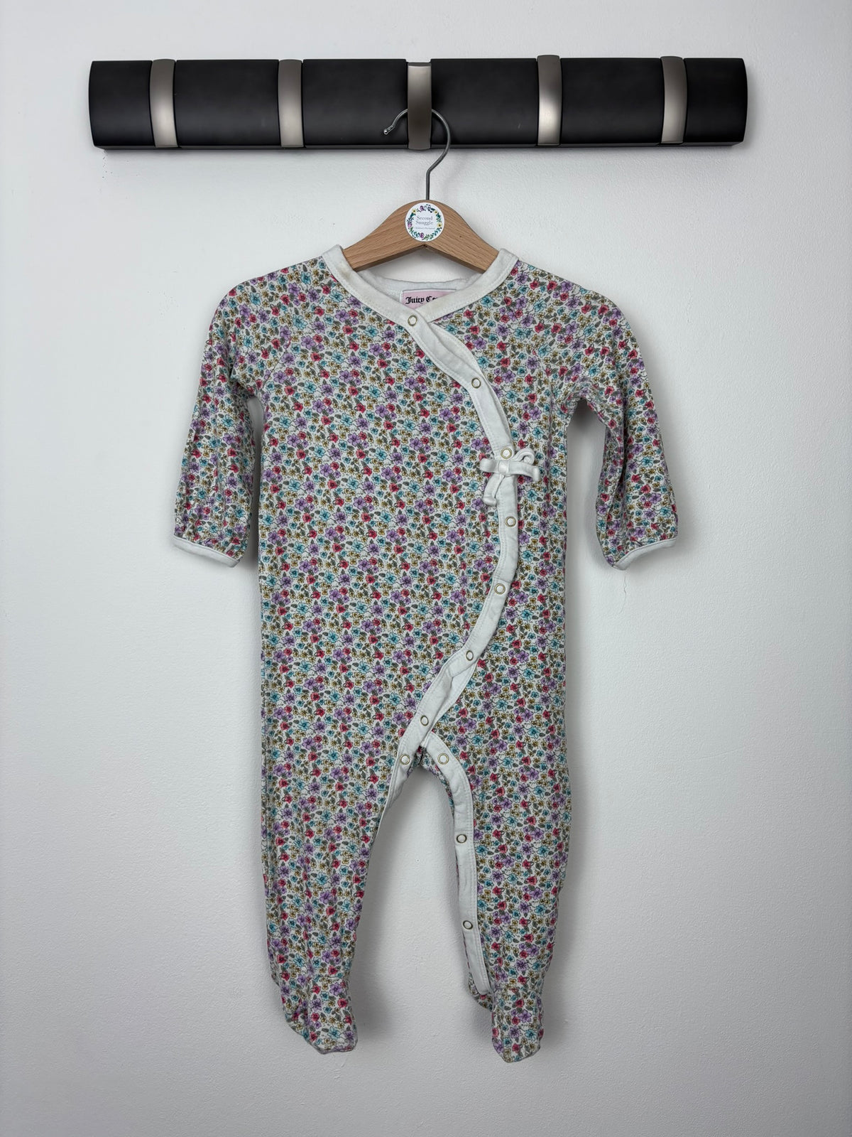 Juicy Couture Floral Sleepsuit 3-6 Months - PLAY-Sleepsuits-Second Snuggle Preloved