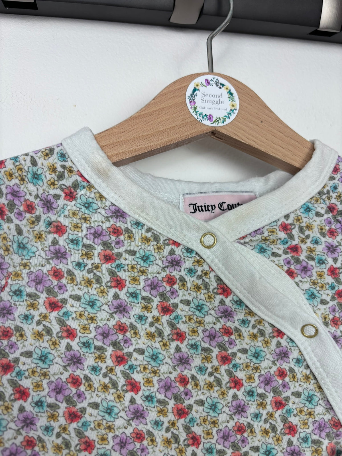 Juicy Couture Floral Sleepsuit 3-6 Months - PLAY-Sleepsuits-Second Snuggle Preloved