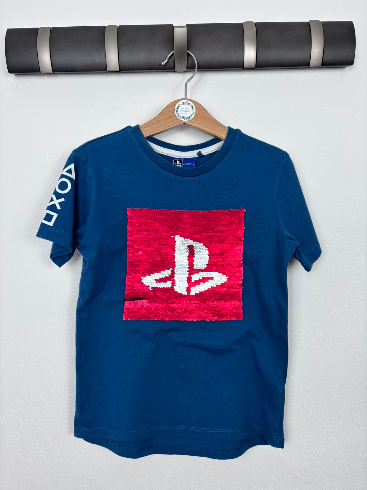 Next Blue PlayStation Sequin T-Shirt 4 Years-Tops-Second Snuggle Preloved