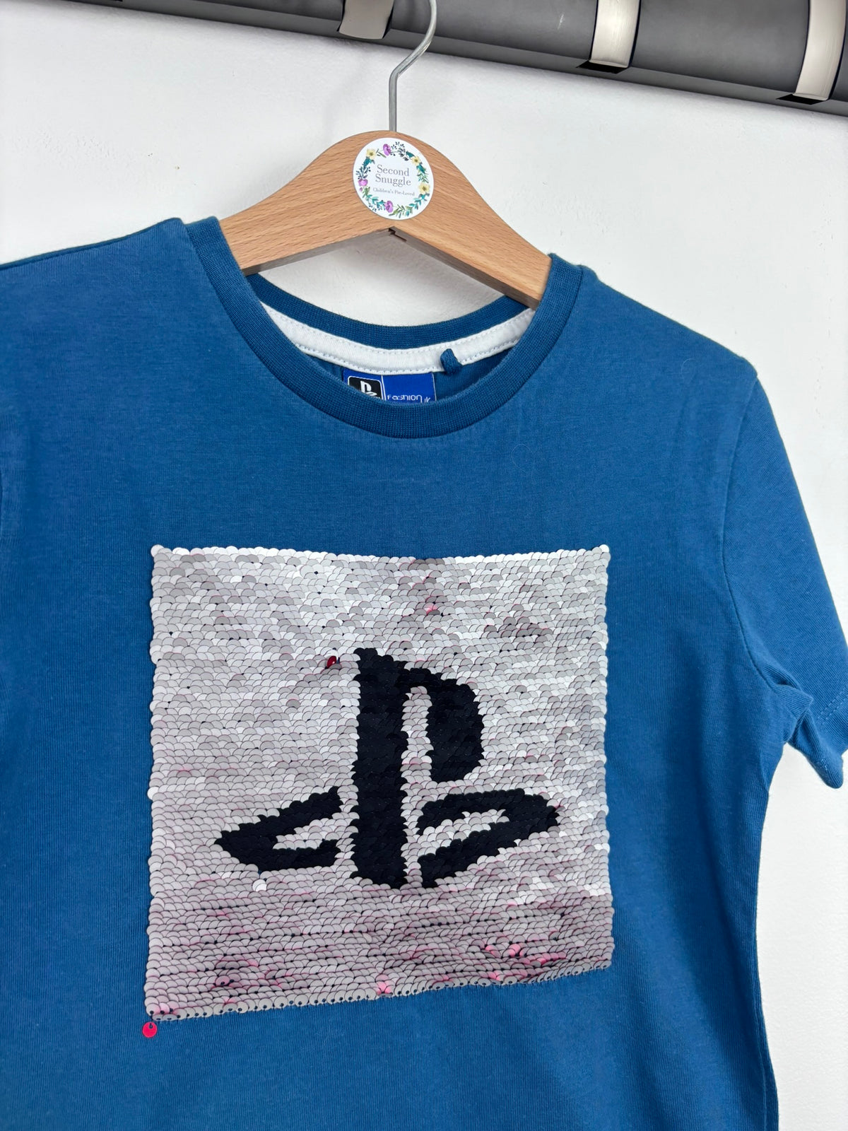 Next Blue PlayStation Sequin T-Shirt 4 Years-Tops-Second Snuggle Preloved