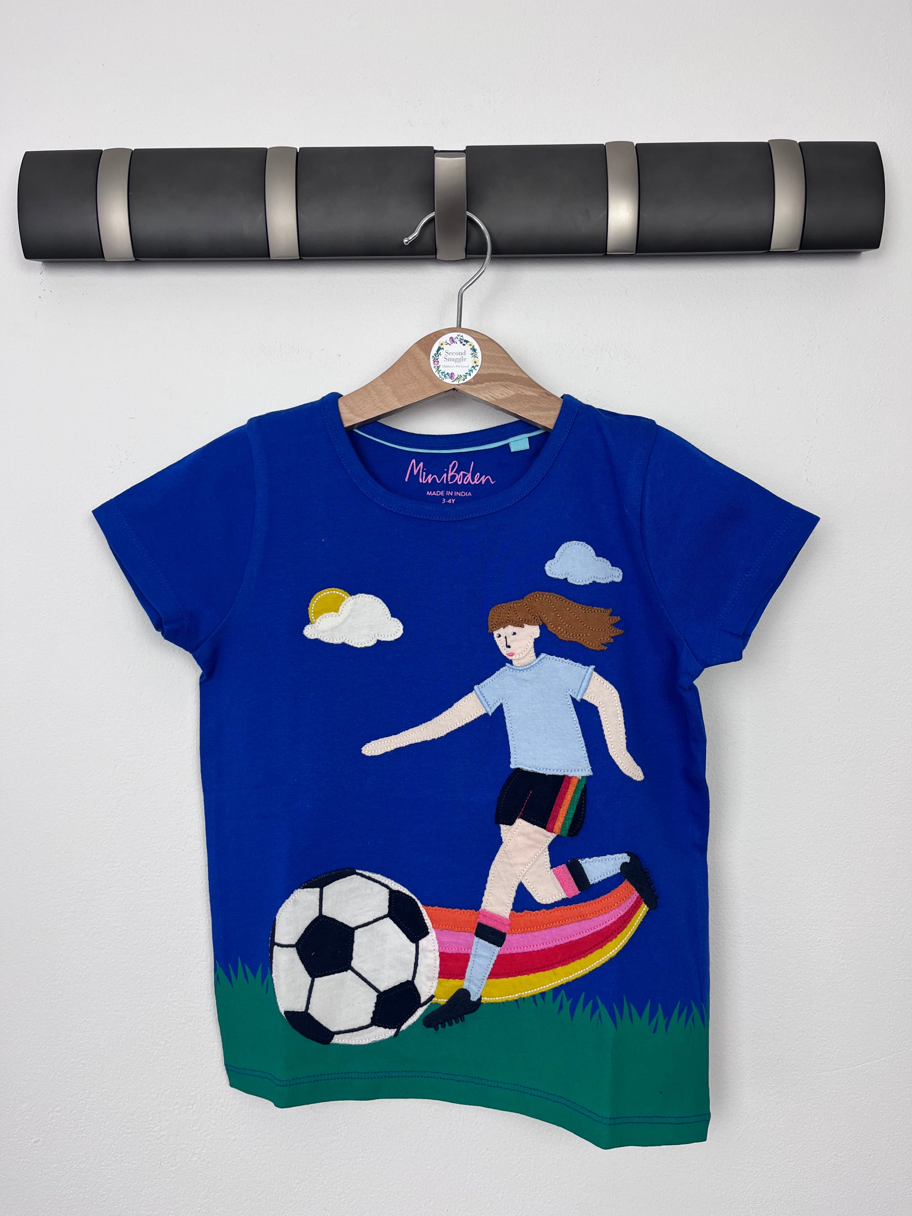 Mini Boden Rainbow Football Top 2-3 Years-Tops-Second Snuggle Preloved
