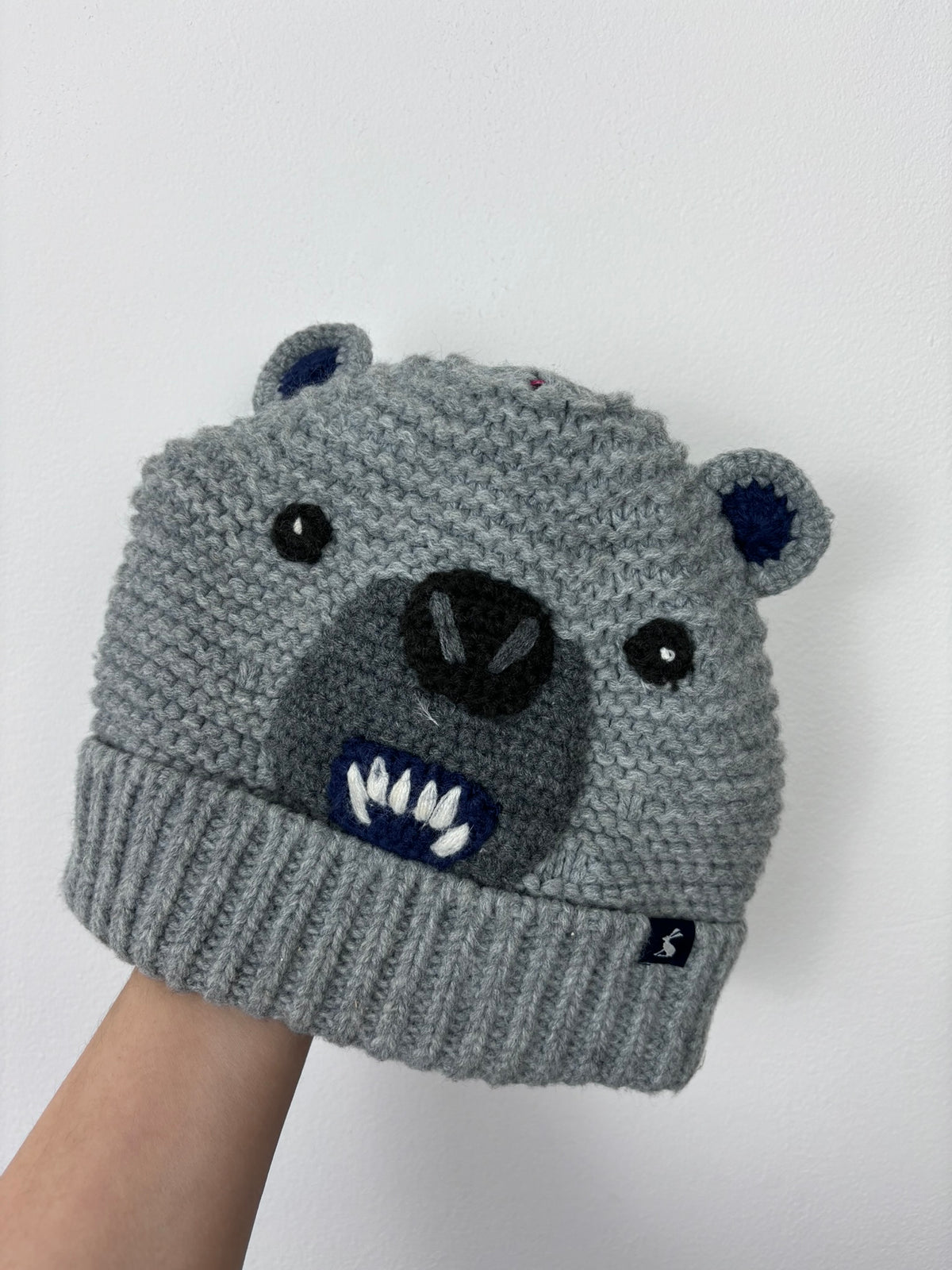 Joules Grey Bear Knitted Hat 8-12 Years-Hats-Second Snuggle Preloved