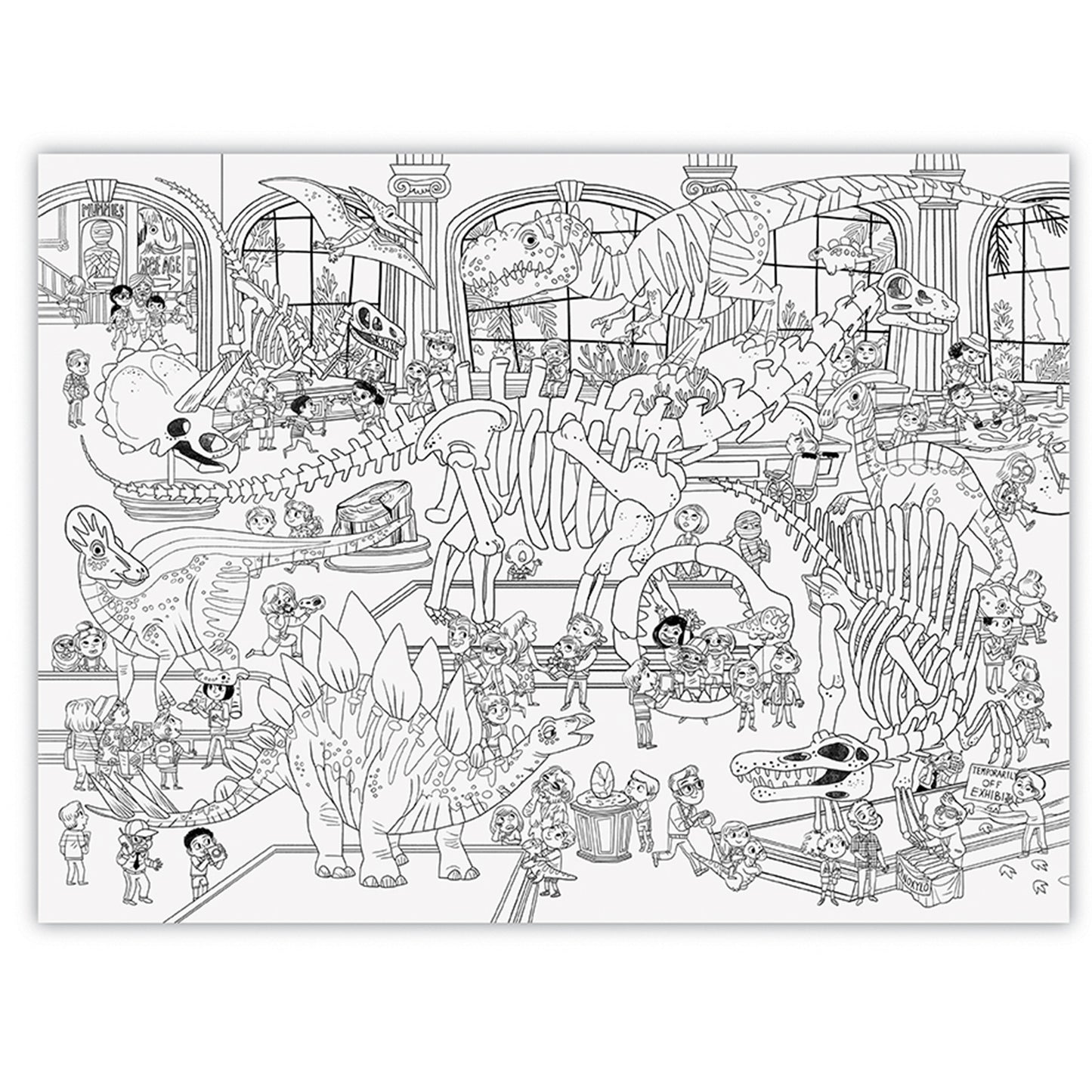 Giant Colouring Poster - Day At The Museam-Colouring Posters-Second Snuggle Preloved