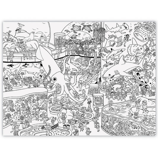 Giant Colouring Poster - Day At The Aquarium-Colouring Posters-Second Snuggle Preloved