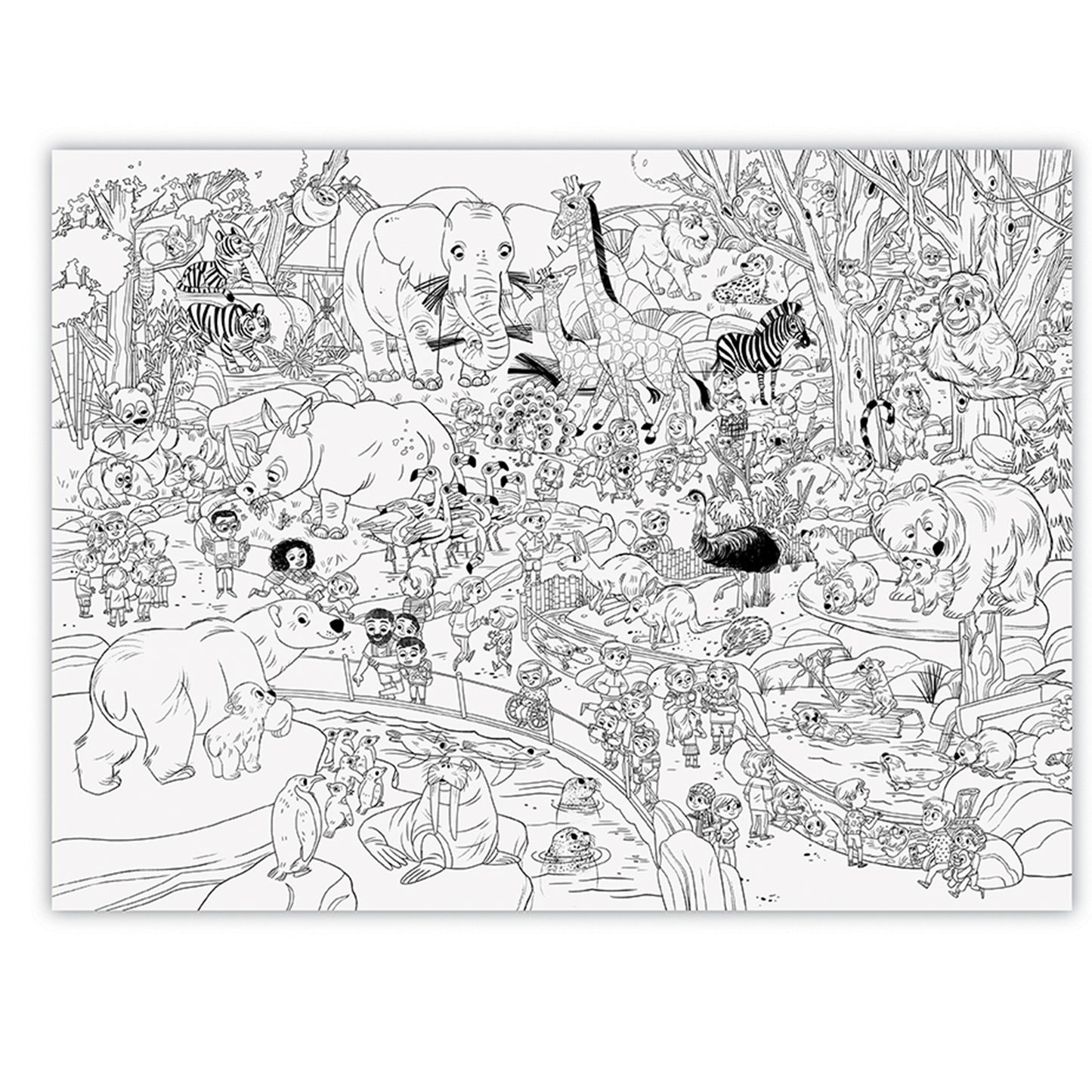 Giant Colouring Poster - Day At The Zoo-Colouring Posters-Second Snuggle Preloved