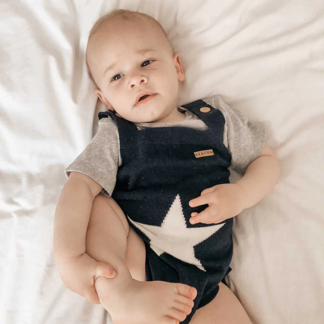 Beacon London Navy Star Romper-Rompers-Second Snuggle Preloved