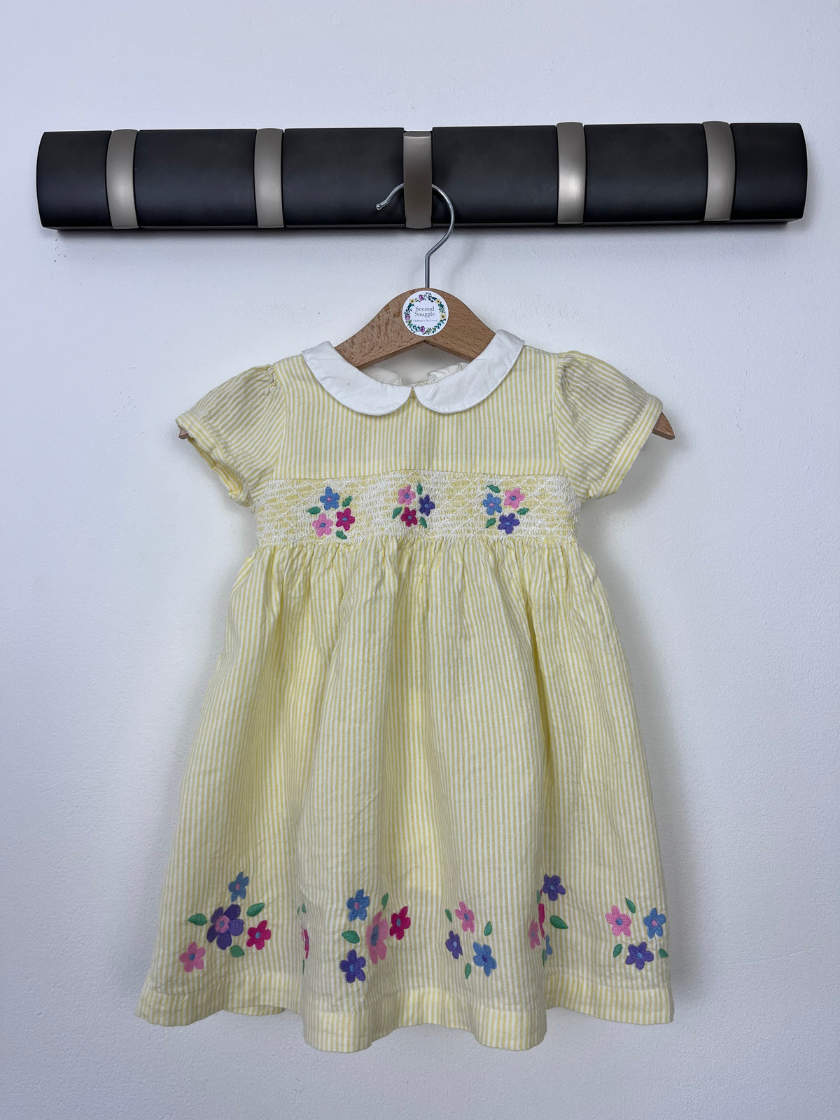 JoJo Maman Bebe Yellow Floral Collared Dress 3-6 Months-Dresses-Second Snuggle Preloved