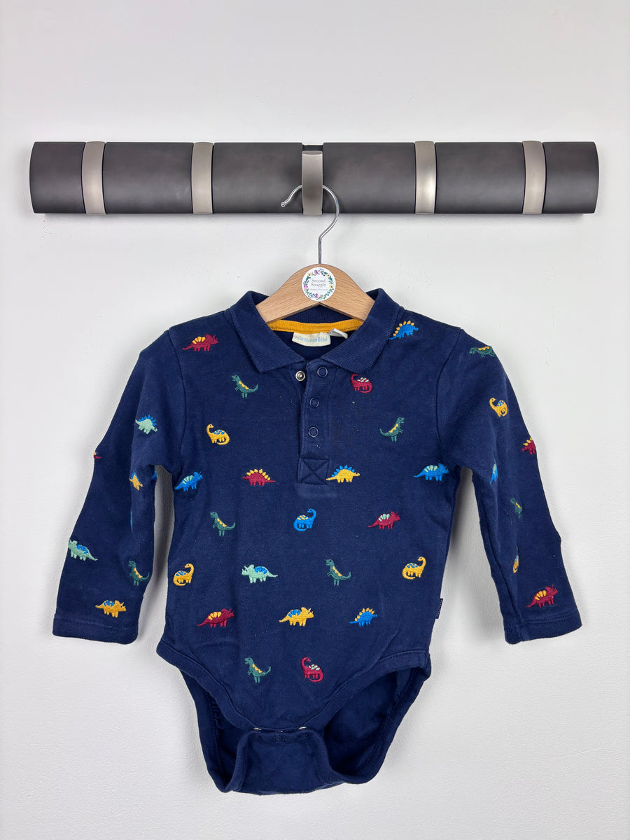 JoJo Maman Bebe Long Sleeve Dinosaur Vest 12-18 Months-Vests-Second Snuggle Preloved