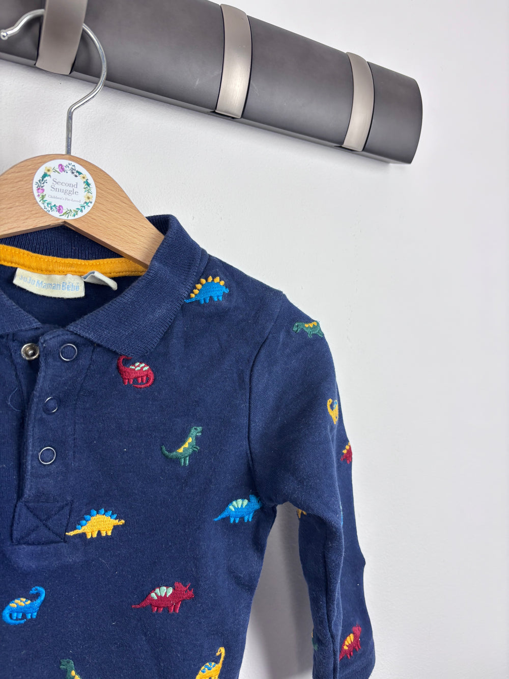 JoJo Maman Bebe Long Sleeve Dinosaur Vest 12-18 Months-Vests-Second Snuggle Preloved