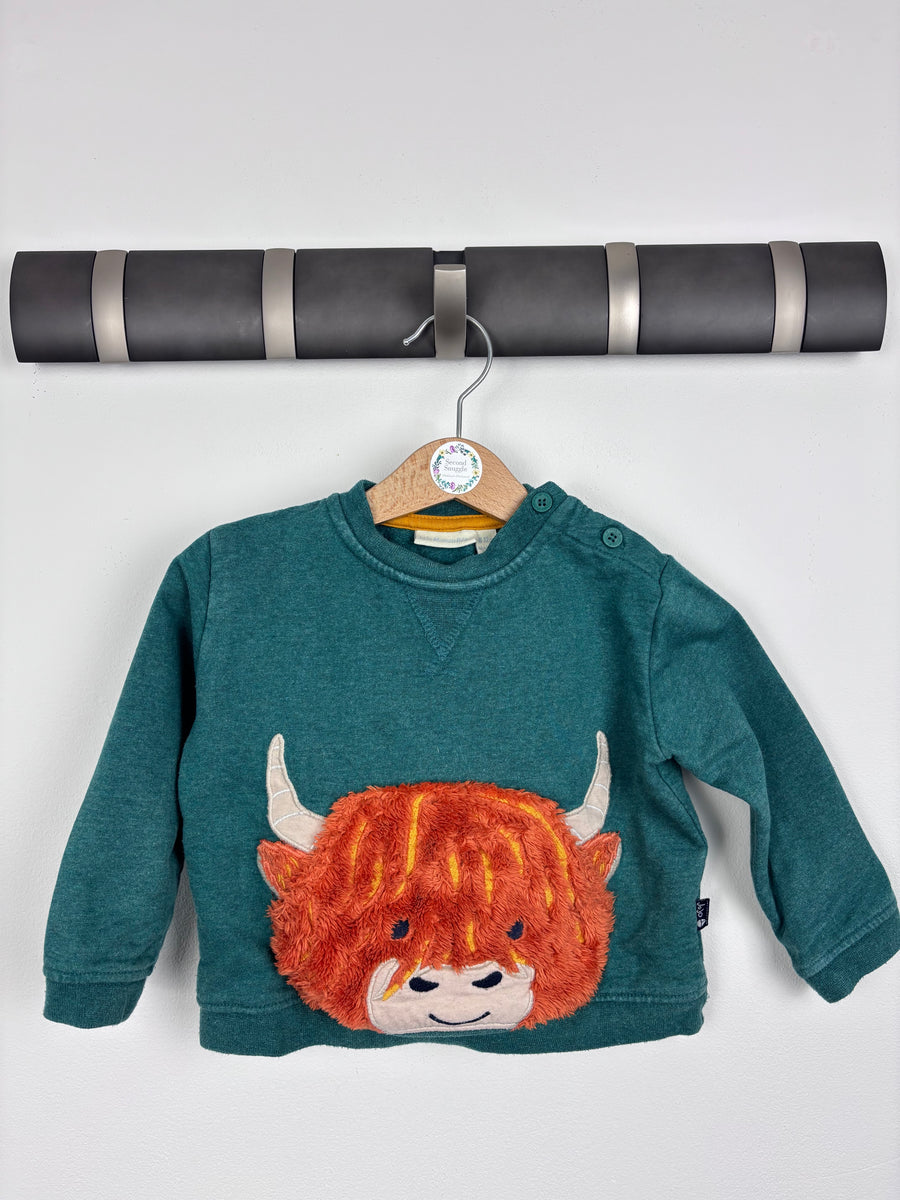 JoJo Maman Bebe Highland Cow Jumper 6-12 Months-Jumpers-Second Snuggle Preloved