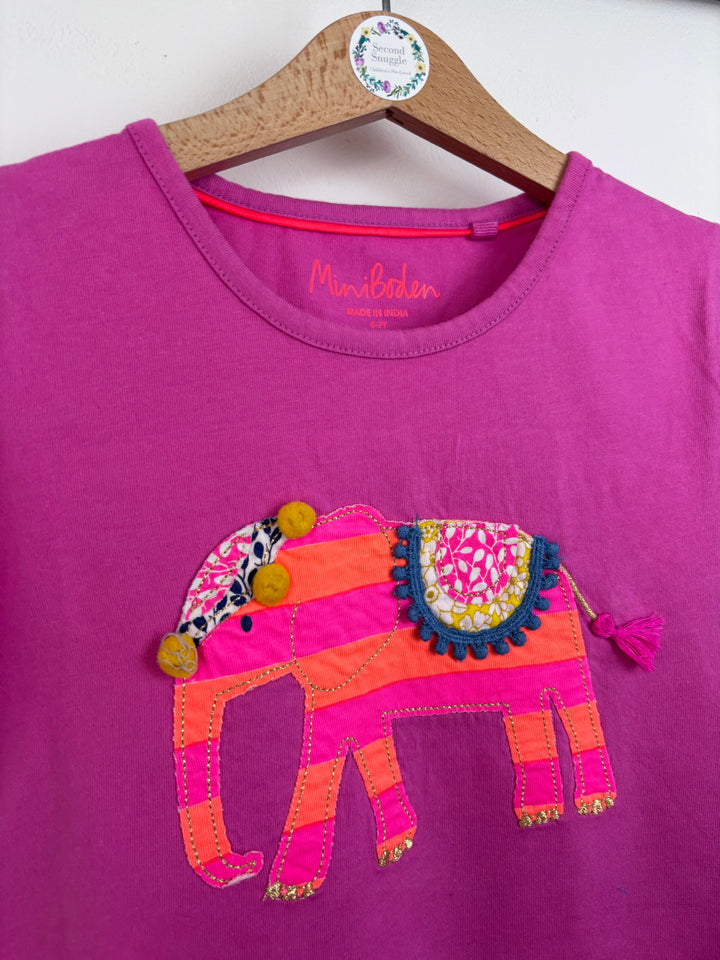 Mini Boden Pink Elephant Top 6-7 Years-Tops-Second Snuggle Preloved
